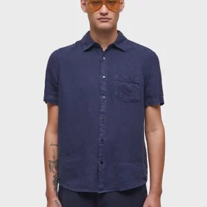 Camisa classic linen - azul marinho