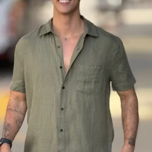 Camisa classic linen - verde palmeira