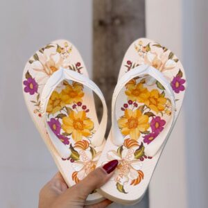 Chinelo Farm Flip Flop Jangada Print Branco