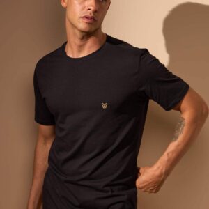 CAMISETA BÁSICA SLIM EGÍPCIO - PRETO E DOURADO