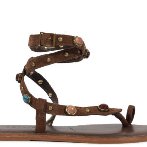 Cleo Flat Couro Marrom