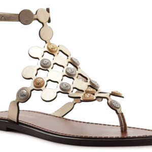 Sandalia Leather Metal