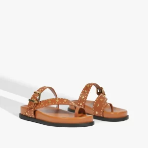 Papete Rasteira Couro Marrom