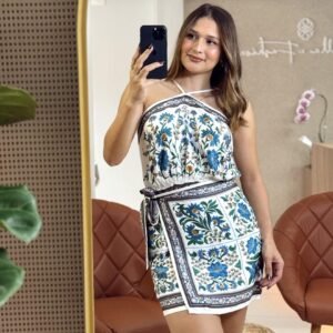 Vestido Curto Estampado Manoela