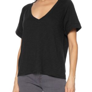 Blusa Raglan Manga Curta preta