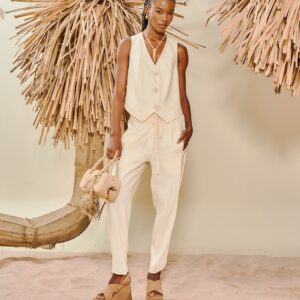 Calça Feminina Jogger Em Linho