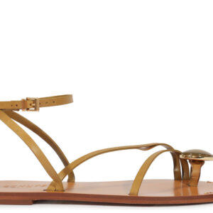 Sandália Rasteira Azure Couro PISTACHIO