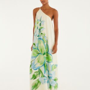 Vestido Longo Estampado Lírio Tropical