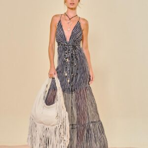 Vestido Longo Soft Ties Listrado