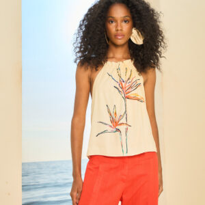 Blusa Feminina Linho Estampada