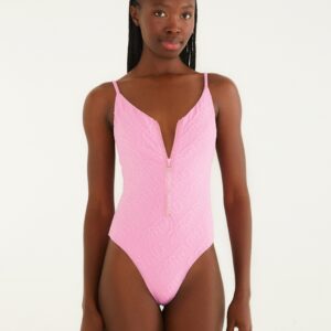 Maiô Jacquard Farm Rosa Passista