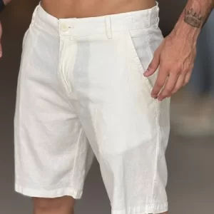 BERMUDA OSKLEN ALFAIATARIA BASIC LINEN Off White