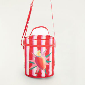 Cooler Farofa Caju Listrado Rosa 14l