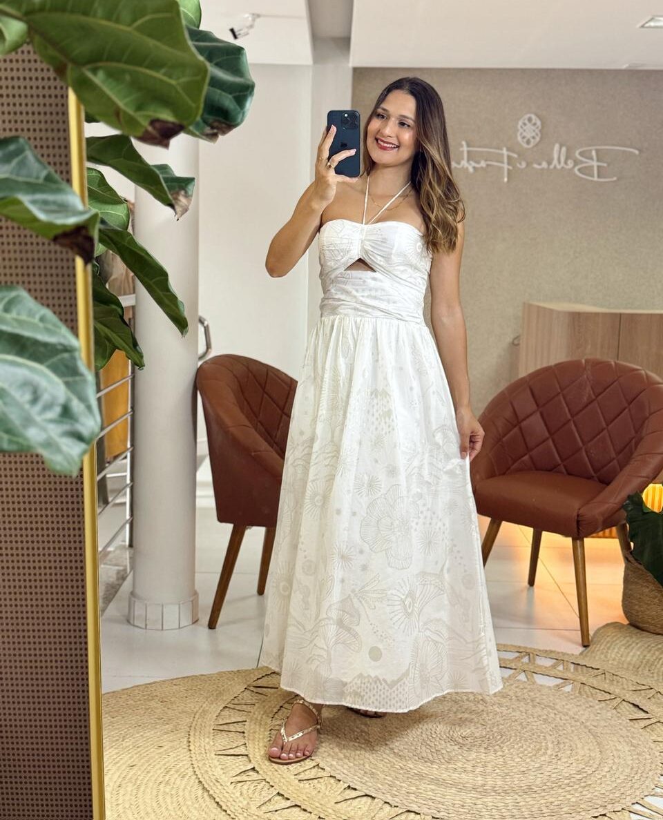 Vestido Estampado Jardim Místico