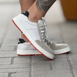 TENIS OSKLEN SOHO CAP FRISO BRANCO/CINZA