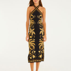 VESTIDO MIDI OURINHO TROPICAL