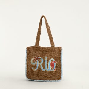 Bolsa Artesanal Rio Tipografico Liso Pequena