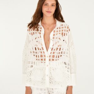 Camisa Artesanal Listra Tropical Off White