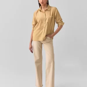 Camisa Voil Listras Mostarda