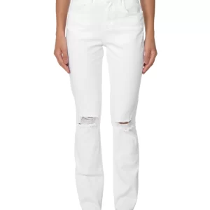 Calça Feminina Sarja Reta Branco Maria Filó