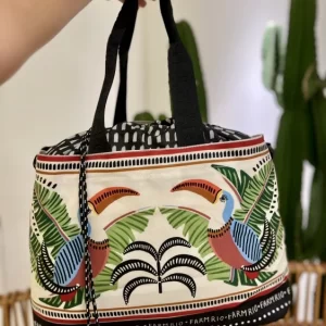 bolsa carioca tucanos e folhagens off