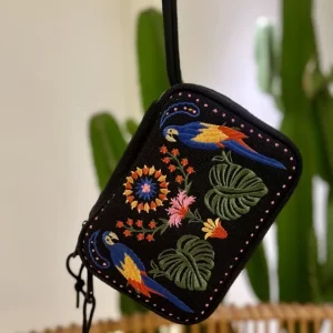 necessaire xero tapecaria tropical preto