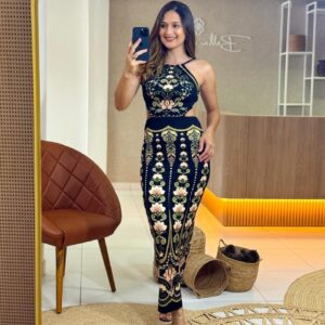 Vestido Midi Estampado Nikita