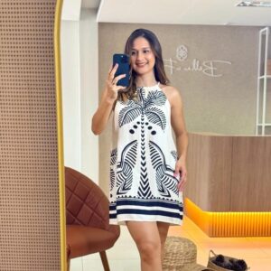 Vestido Curto Listra Tropical