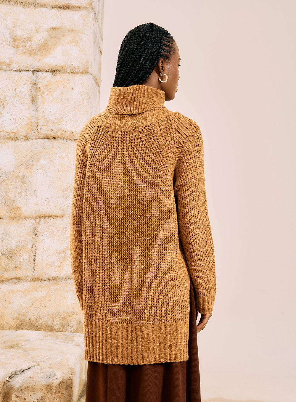 Blusa Tricot Oversized Gola Alta - Imagem 3