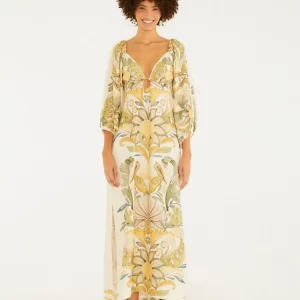 Vestido Cropped Estampado Jardim De Mar