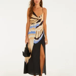 Vestido Degagê Estampado Asa De Borboleta