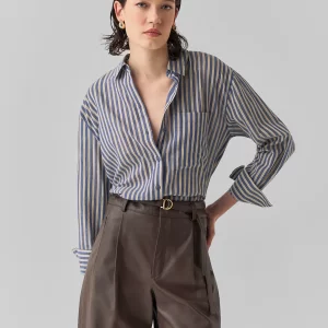 Camisa Voil Listras Navy