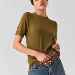 Blusa Tricot Básico Manga Curta