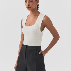 Regata Tricot Básica Decote Quadrado