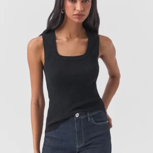 Regata Tricot Básica Decote Quadrado