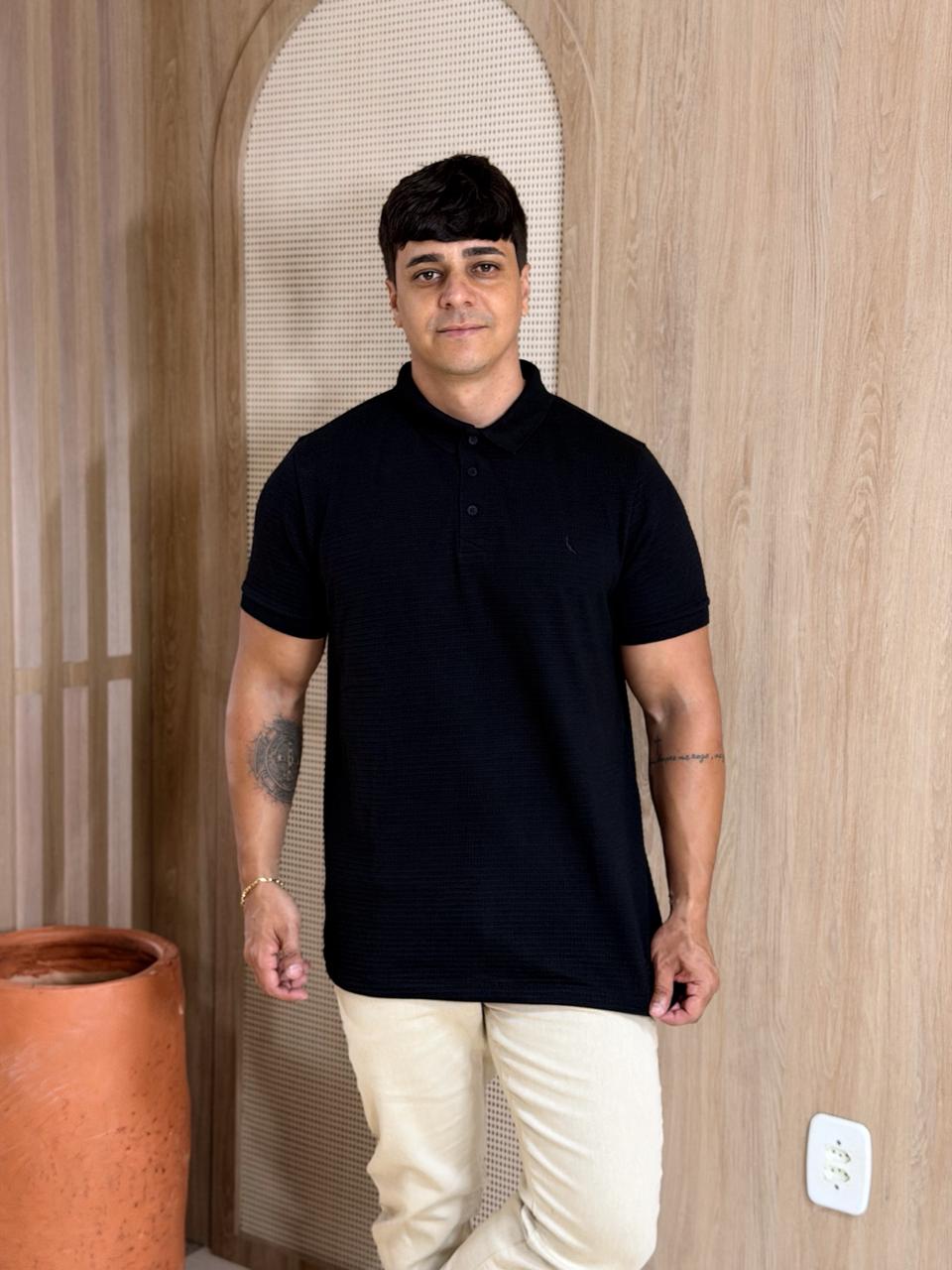 Polo regular seattle -Preto