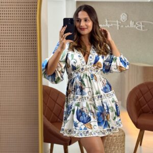 Vestido Curto Estampado Floral Elsa