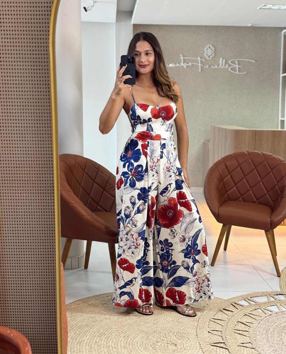 Macacão Estampado Floral Vera
