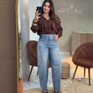 Calça Jeans Basic Wide Leg