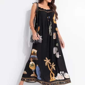 Vestido Longo Bibelo Preto