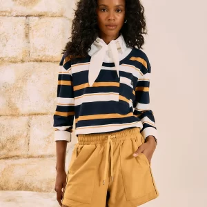 Blusa Polo Listrada Estilo Rugby