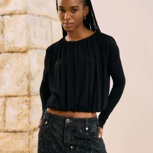 Blusa Manga Longa Drapeada