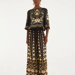 Calça Pantalona Estampada Nikita