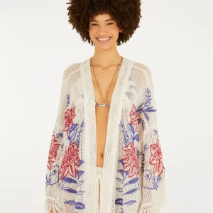 Kimono Bordado Floral Lina