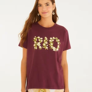 T-Shirt Media Tulipa Rio Roxo Ameixa