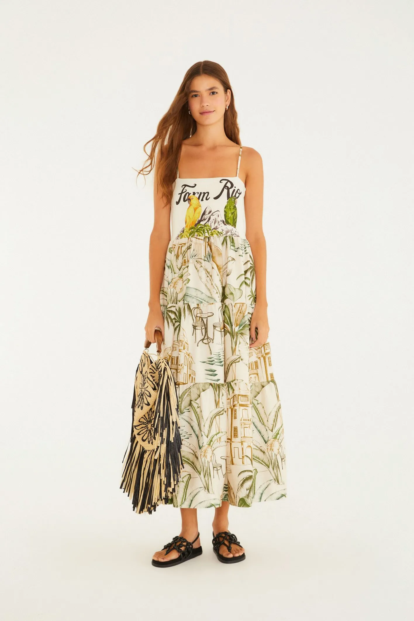 Vestido Midi Estampado Dois Irmãos