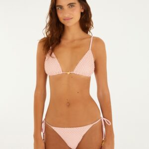 Biquini Lacinho Textura Rosa Bethania