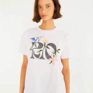 T-Shirt Fit Rio Calçadão Flores Off White