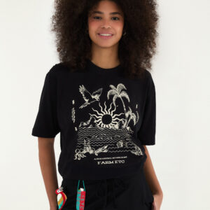 T-Shirt Ipanema Silk Fundo Do Mar Pt Preto