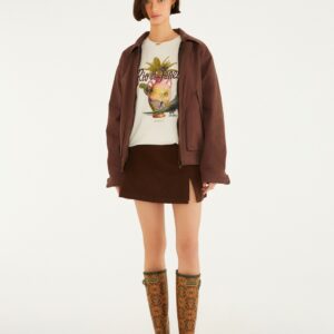 Saia Short Curto Marrom Chocolate